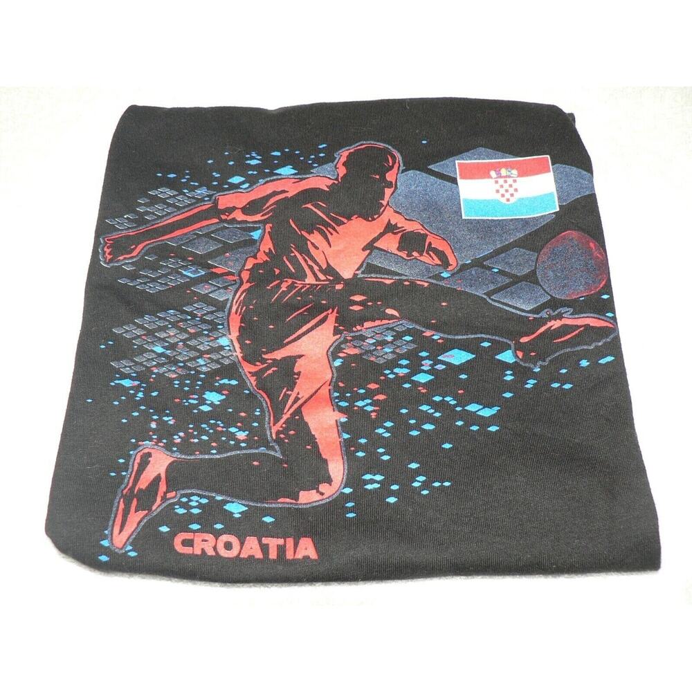 Gen2 Kids‎ National Soccer Apparel Croatia T-Shirt Black/Red/Blue Medium 10/12
